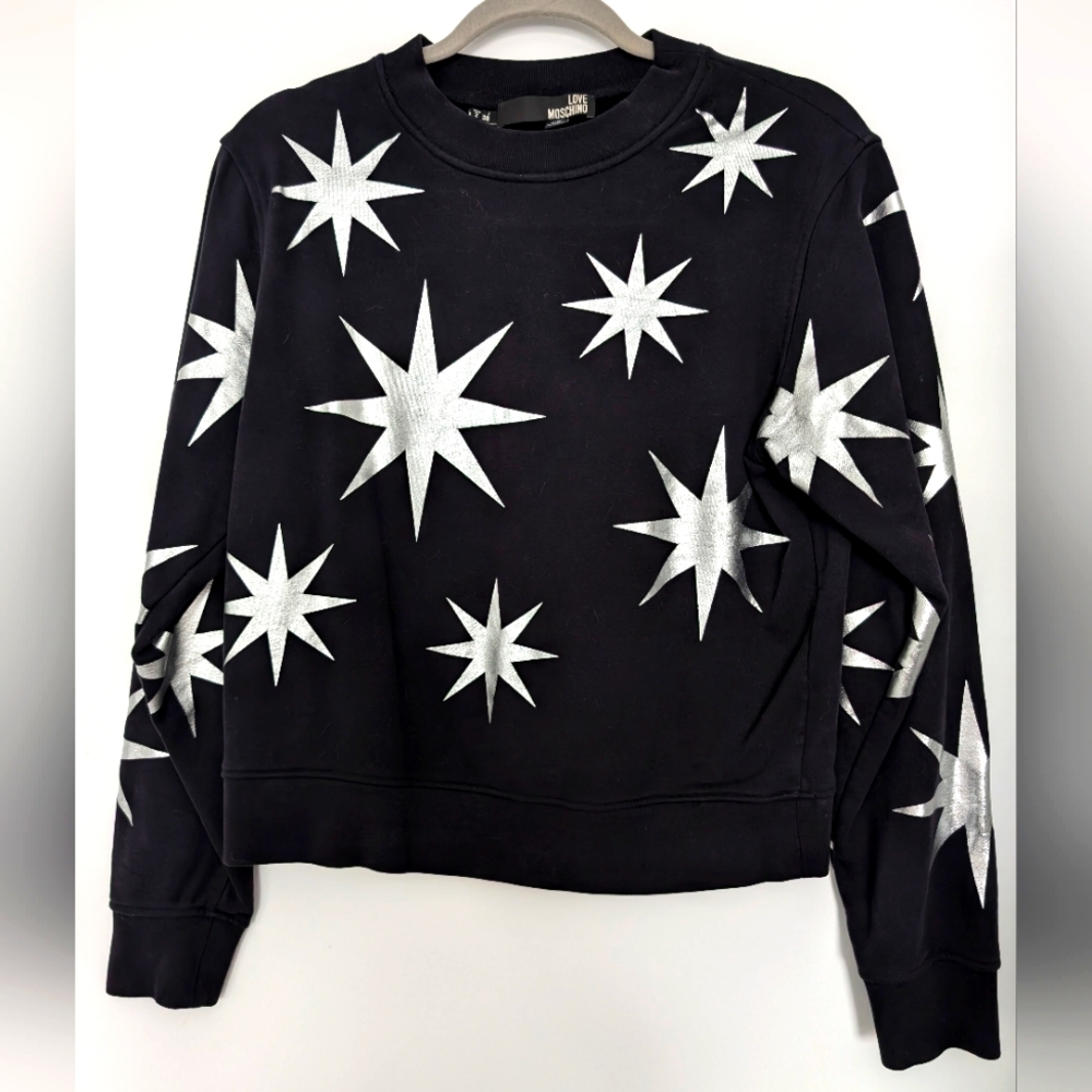LOVE MOSCHINO sweatshirt with silver stars